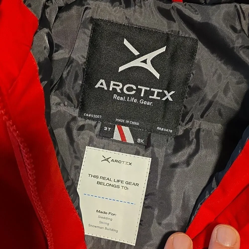Arctix Insulated Red Grey and Camouflage Winter Hooded Coat Kids Size 3T NWT